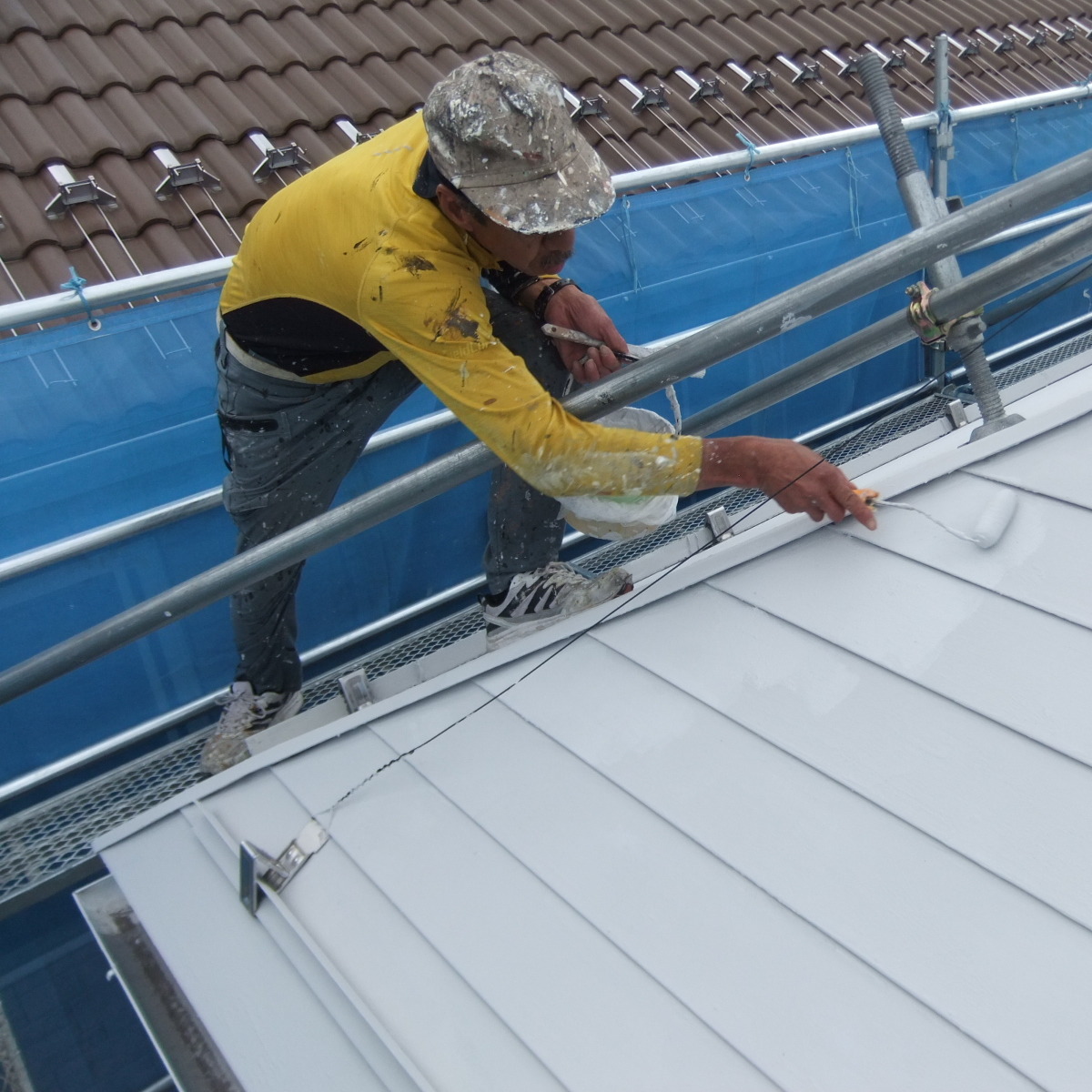 長野市・遮熱塗料ガイナを使った屋根塗装工事